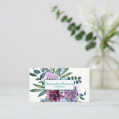 エレガント素朴植物水彩花フローラ 名刺 (スタンド正面)