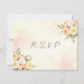 エレガント素朴水かわいらし色結婚フローラ 出欠カード (裏面)