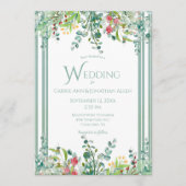 エレガント素朴水の結婚色の魅力 招待状 (正面)