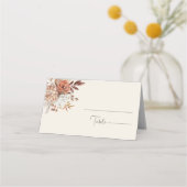 エレガント素朴秋の折り結婚座席表 プレイスカード (正面)