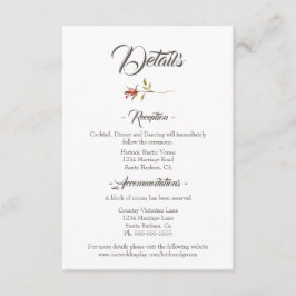 エレガント素朴秋の結婚式 エンクロージャーカード