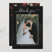 エレガント素朴秋の花結婚の サンキューカード (正面/裏面)