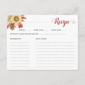 エレガント素朴秋フローラブライダルシャワーレシピ エンクロージャーカード (正面)