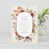 エレガント素朴秋フローラブライダルシャワー呼び出し 招待状 (スタンド正面)