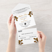 エレガント素朴秋フローラ結婚の オールインワン招待状 (貼ってはがせる)