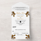エレガント素朴秋フローラ結婚の オールインワン招待状 (内側)