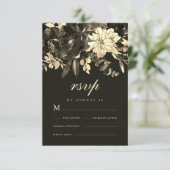 エレガント素朴秋フローラ結婚ズ 出欠カード (スタンド正面)