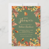 エレガント素朴秋ブライダルシャワー秋 招待状 (正面)