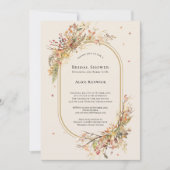 エレガント素朴秋ベージュブライダルシャワー 招待状 (正面)