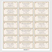 エレガント素朴秋ベージュ結婚のゲストアドレス シール (シート)