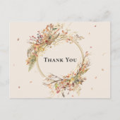 エレガント素朴秋ベージュ結婚の感謝 ポストカード (正面)