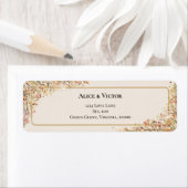 エレガント素朴秋ベージュ結婚差出人住所 ラベル (インサイチュ)