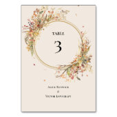 エレガント素朴秋結婚ベージュの表番号 テーブルナンバー (正面)