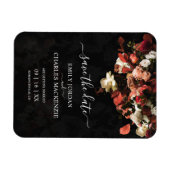 エレガント素朴秋花結婚式の日付を保存 マグネット (横)