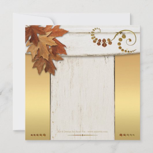 エレガント素朴秋誕生日パーティーへの招待 招待状 (裏面)