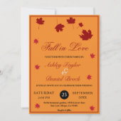 エレガント素朴紅葉オレンジ秋の結婚式 招待状 (正面)