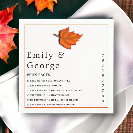 エレガント素朴紅葉シック秋の結婚式 スタンダードカクテルナプキン