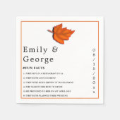 エレガント素朴紅葉シック秋の結婚式 スタンダードカクテルナプキン (正面)