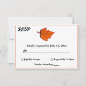 エレガント素朴紅葉シック秋の結婚式 出欠カード (正面)