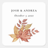 エレガント素朴紅葉シンプルタイポグラフィ スクエアシール (正面)