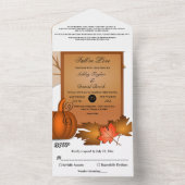 エレガント素朴紅葉パンプキンオータム結婚ーズ オールインワン招待状 (内側)