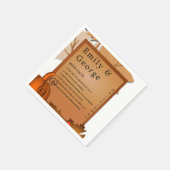 エレガント素朴紅葉パンプキンオータム結婚ーズ スタンダードカクテルナプキン (角)