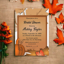 エレガント素朴紅葉パンプキンブライダルシャワー 招待状