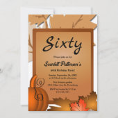エレガント素朴紅葉パンプキン60誕生日 招待状 (正面)