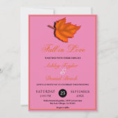 エレガント素朴紅葉ピンク秋の結婚式 招待状 (正面)