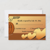 エレガント素朴紅葉フローラ結婚ズ 出欠カード (正面)