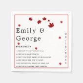 エレガント素朴紅葉ロマンモダン結婚トス スタンダードカクテルナプキン (正面)