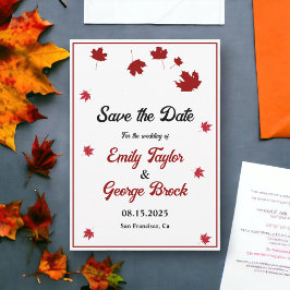 エレガント素朴紅葉ロマン秋の結婚式 セーブザデート