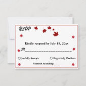 エレガント素朴紅葉ロマン秋の結婚式 出欠カード (正面)