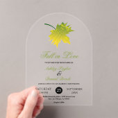 エレガント素朴紅葉ロマン結婚ツ アクリル招待状 (インサイチュ (ポータブル))