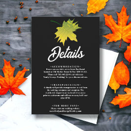 エレガント素朴紅葉白黒結婚ズ エンクロージャーカード