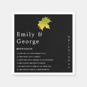 エレガント素朴紅葉白黒結婚ズ スタンダードカクテルナプキン (正面)