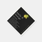 エレガント素朴紅葉白黒結婚ズ スタンダードカクテルナプキン (角)