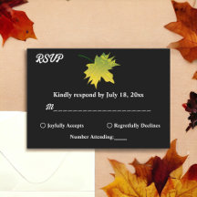 エレガント素朴紅葉白黒結婚ズ