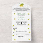 エレガント素朴紅葉秋フローラ結婚ズ オールインワン招待状 (内側)