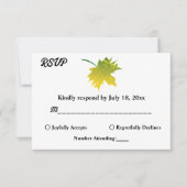 エレガント素朴紅葉秋フローラ結婚ズ 出欠カード (正面)