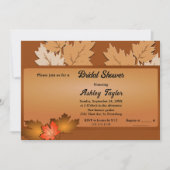 エレガント素朴紅葉秋ブライダルシャワー 招待状 (正面)
