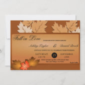 エレガント素朴紅葉秋結婚フローラ 招待状 (正面)