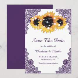 エレガント素朴紫ひま結婚わ セーブザデート