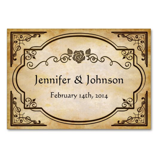 エレガント素朴結婚動揺してs テーブルナンバー (裏面)