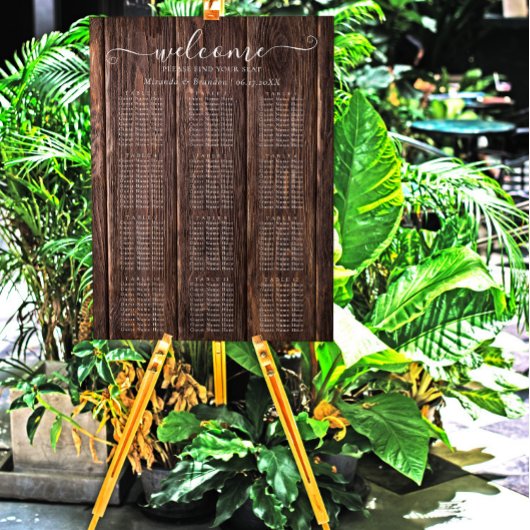 エレガント素朴結婚座席表 ポスター