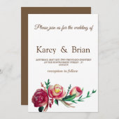 エレガント素朴結婚式招待状 招待状 (正面/裏面)