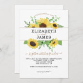 エレガント素朴結婚花 招待状 (正面/裏面)