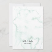 エレガント素朴緑の葉結婚色 招待状 (裏面)