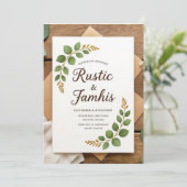 エレガント素朴緑結婚式招待状 招待状 (スタンド正面)