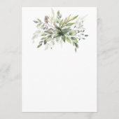 エレガント素朴緑結婚霧 招待状 (裏面)